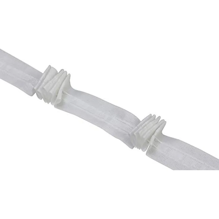 GARDINIA Faltenband für Gardinen und Vorhänge, 5 Falten, 10 m Länge, Polyester, Weiß