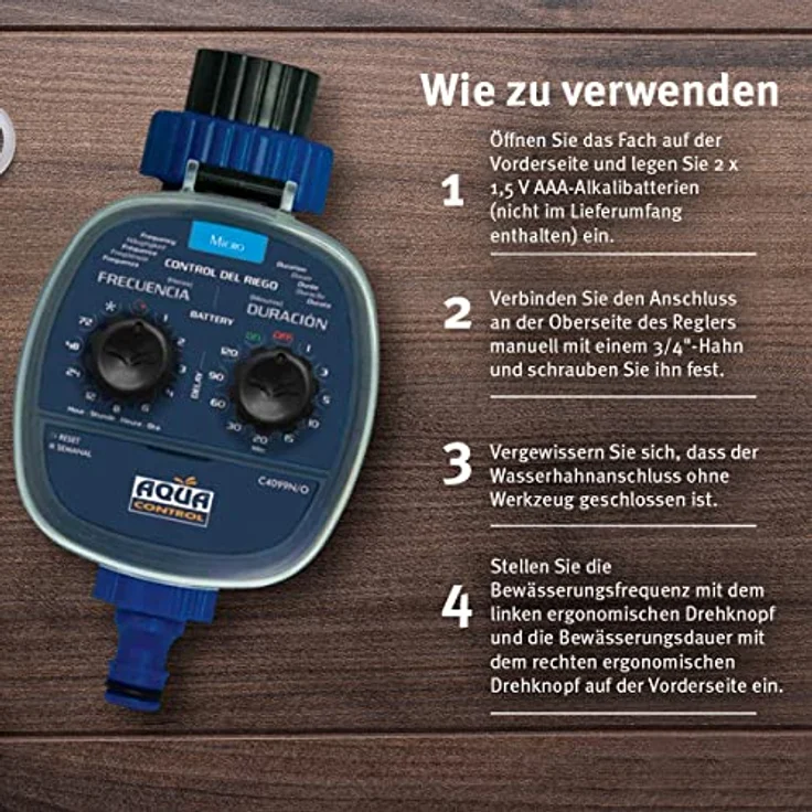 AQUA CONTROL Programmierbarer Bewässerungsregler 2. Programmierer Modell 2019 dunkelblau – Bild 6