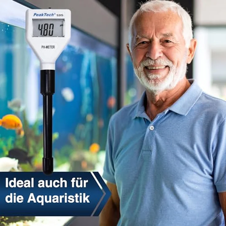 PeakTech 5315 pH-Messgerät, extra dünne Sonde für Aquarium und Pool, LCD mit Hintergrundbeleuchtung – Bild 6