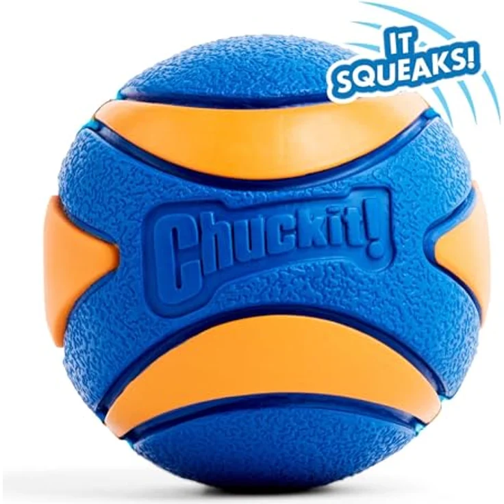 Chuckit! Ultra Squeaker Hundespielzeug, Gummi, hohe Sprungkraft, Größe XL, orange-blau – Bild 2