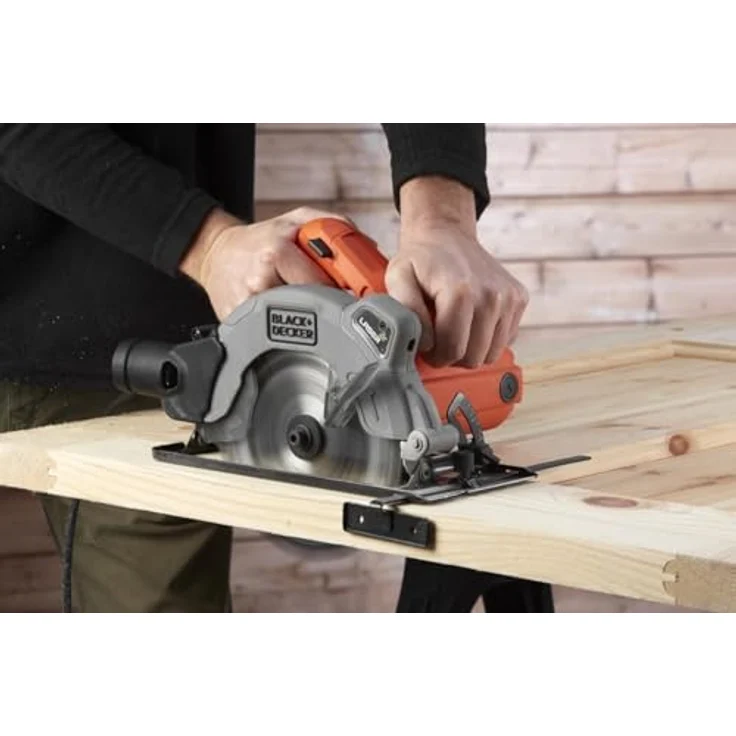 Black+Decker Handkreissäge (1250W, Schnitttiefe 66 mm - 50 mm (90°-45°) 1 Sägeblatt mit Parallelanschlag, Durchmesser 190 mm, mit Schnellspannhebel, integrierter Laser) CS1250L – Bild 4