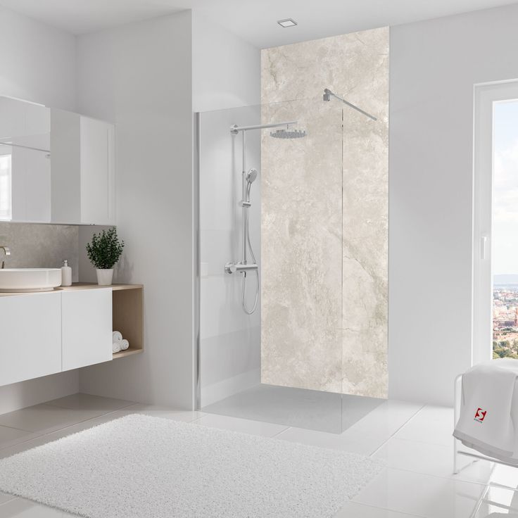 Schulte Duschrückwand 'DecoDesign', greige, 100 x 255 cm, kratz- und abriebfest, einfache DIY-Montage