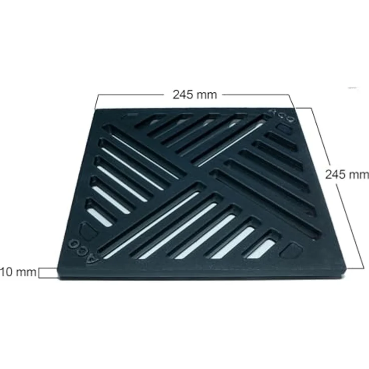 ACO Gussrost 245x245mm, Ersatzrost für RUG Hofablauf 250x250mm, gusseisen – Bild 2