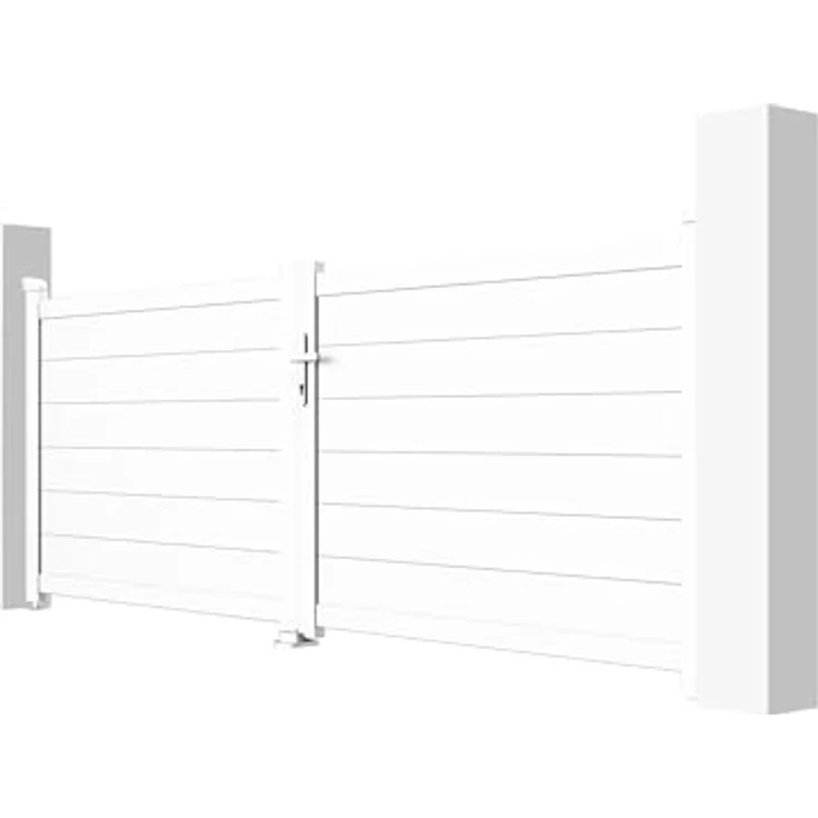 Casanoov Doppelflügeltor EIGER, Aluminium 3m, H.115cm, weiß, korrosionsbeständig, Zubehör inklusive – Bild 5