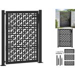 vidaXL Gartentor Schwarz 105x130 cm Stahl Kreuz-Design Metall Abschließbar