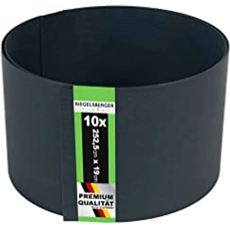 Gartenwelt Riegelsberger Premium Sichtschutzstreifen Hart-PVC für Doppelstabmatten Anthrazit RAL 7016 Länge 2,525 Meter Höhe 19 cm Stärke 1,35 mm 10 Stück