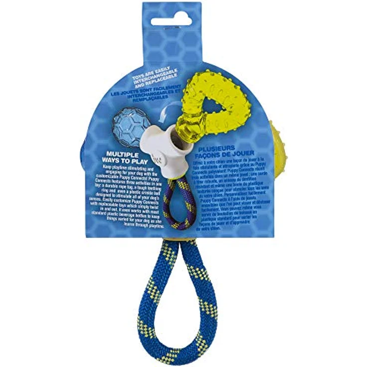 JW - Puppy Connects Teething Chew - Kauspielzeug für Welpen - Lindert Zahnschmerzen - Einheitsgröße - Zahnring, Seil, Plastikball – Bild 2