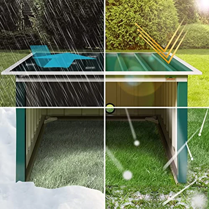 Gardebruk Mähroboter Garage Metall Wetterbeständig Kabelführung 4x Erdanker Carport Rasen Garten 4251776601939 – Bild 4