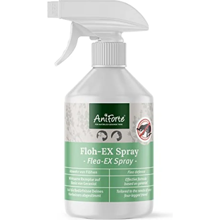 AniForte Flohspray für Hunde & Katzen 250 ml - Floh-Ex Spray zur Abwehr gegen Flöhe, Flohmittel bei Parasiten & Flohbefall, Antiflohmittel mit Geraniol & natürlichen Ölen – Bild 1