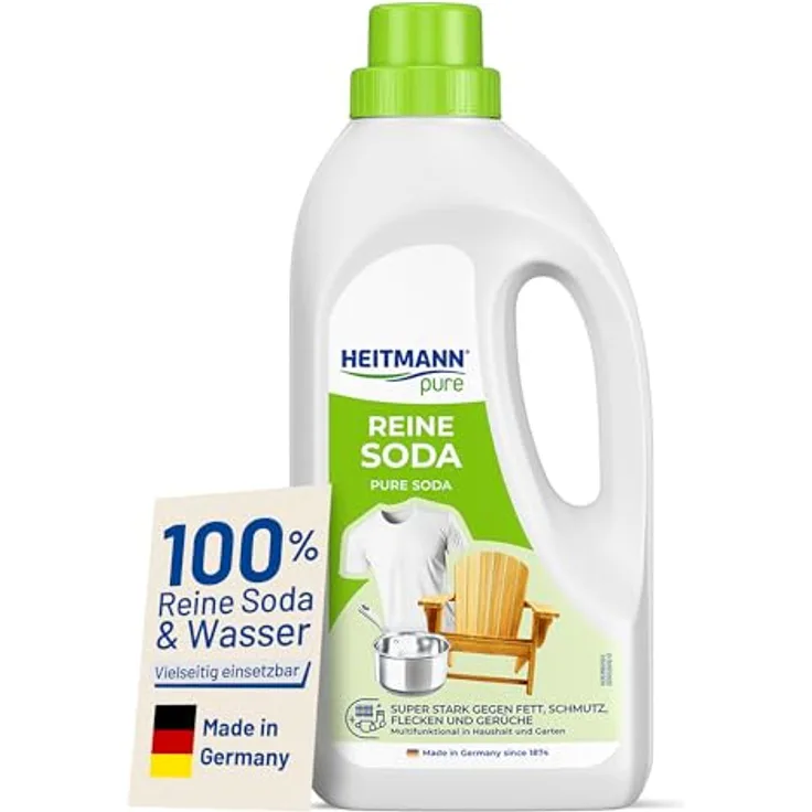 HEITMANN pure Reine Soda Allzweckreiniger, 1 Liter Flüssig, ohne Mikroplastik, 100% Ökostrom, für Haus und Garten