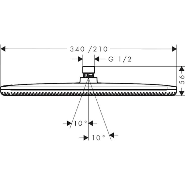 hansgrohe Raindance Alive Q, wassersparende Kopfbrause (EcoSmart) mit 340x210mm Duschkopf, Regendusche mit Antikalk-Funktion, Wand-/Deckenmontage, Mattweiß, 24531700 – Bild 4