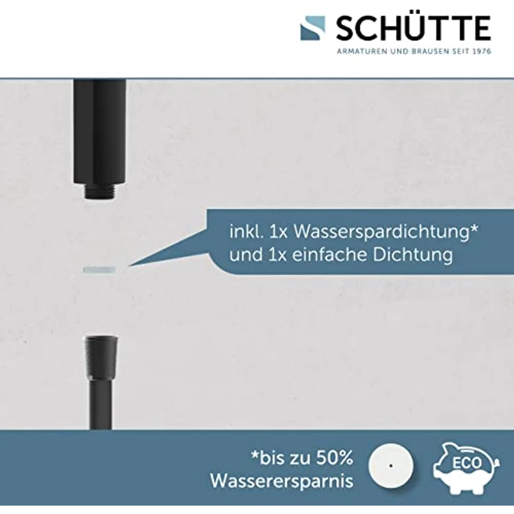 SCHÜTTE Handbrause SAMOA RAIN | Samtstrahl-Technologie | Duschkopf mit über 300 Düsen | 3 einstellbare Strahlarten | Brausekopf Antikalk für die Dusche | Schwarz – Bild 4