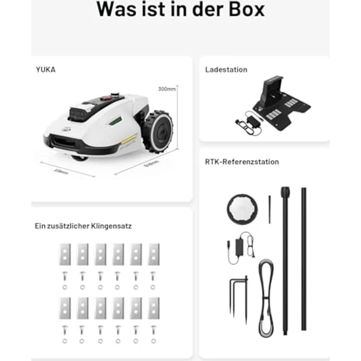Mammotion YUKA 3000 Mähroboter, kabellos mit 4G-Modul, Auto-Kartierung, 50% Steigung, für Flächen von 3000m² bis 4000m², intelligente Objekterkennung – Bild 10