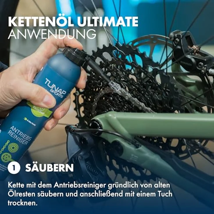 TUNAP SPORTS Kettenöl Ultimate - 125ml Spray mit Dosierpinsel | Fahrrad Langzeit-Schmierung für Ritzel, Schaltwerk und Kette – Bild 5