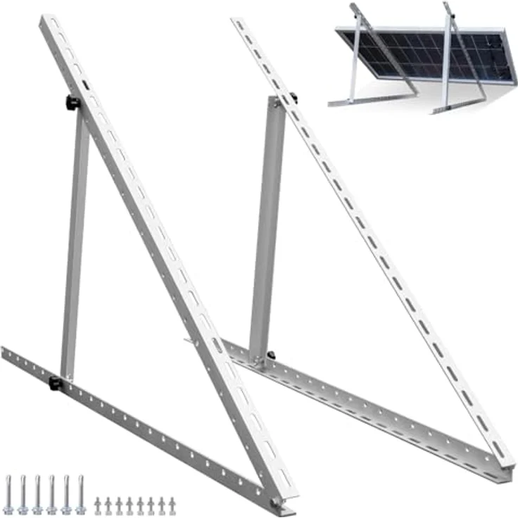 ECO-WORTHY Solarpanel Halterung, 1140mm Solarmodul Halterung, Balkonkraftwerk, verstellbare 0-90° Halterung, Aluminiummaterial, bis zu 400W Solarpanel – Bild 1