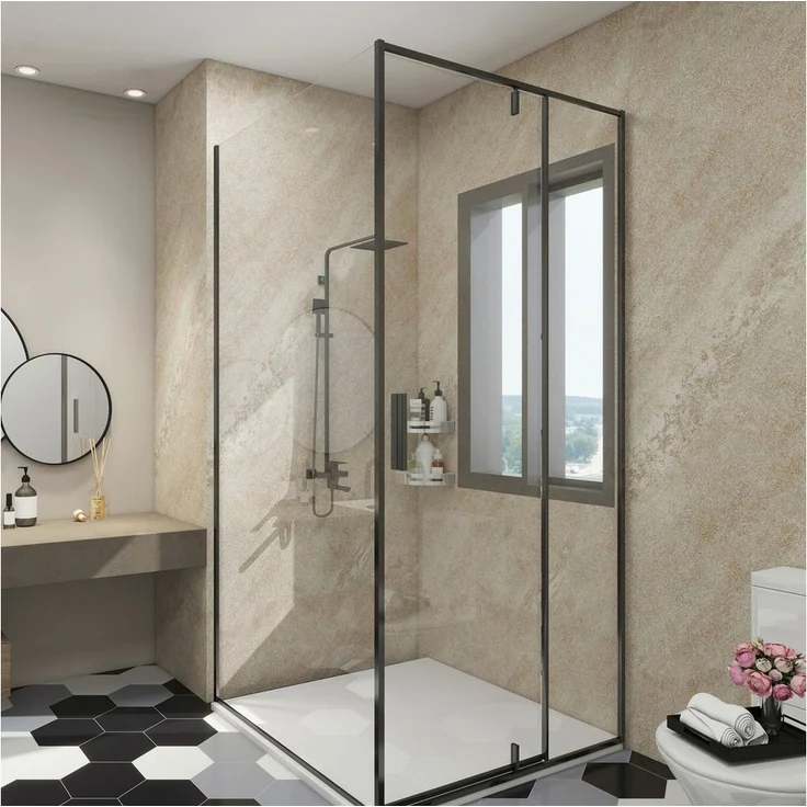neu.haus Duschrückwand, Wandpaneel »Bladel« 16er Set 120 x 60 cm Cream Stone, Feuchtigkeitsunempfindlich und UV-beständig – Bild 1