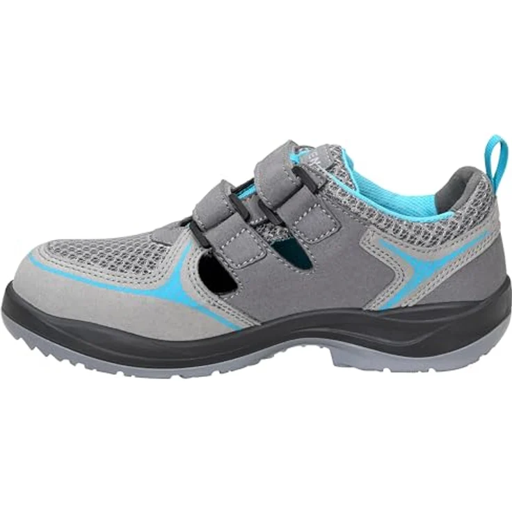 ELTEN MILA aqua Easy ESD S1 74710 Damen Sicherheitssandale, Stahlkappe, grau/türkis – Bild 3