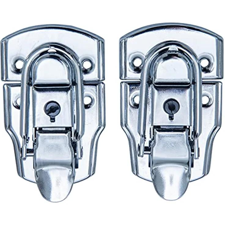 HMF 14985-09 Spannverschluss mit Schloss | 2 Stück | 45 x 75 mm | Silber verzinkt