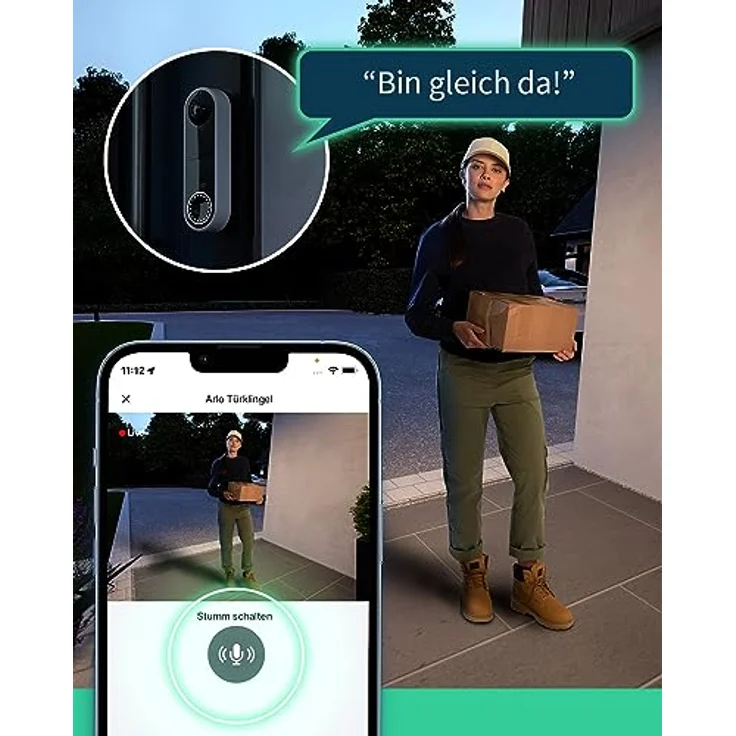 Die neue Arlo Video Doorbell | 1080p HD-Video, 25% größeres Sichtfeld, Paketerkennung, Bewegungsmelder, 2-Wege-Audio, Smart-Sirene, Nachtsicht, Türklingel-Verkabelung erforderlich, AVD1001 – Bild 7