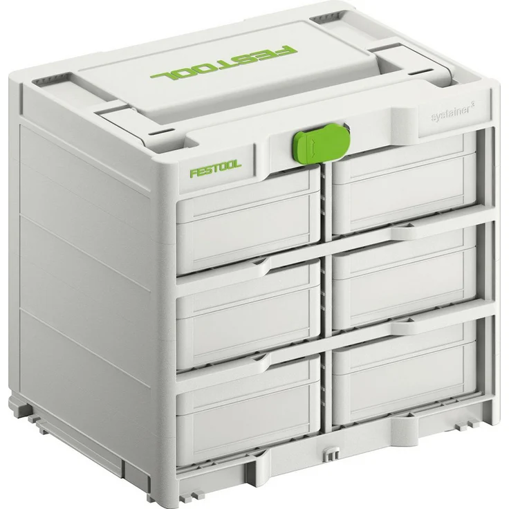 FESTOOL Werkzeugbox Festool Systainer³ Rack SYS3-RK/6 M 337-Set, Modularer Werkzeugkoffer mit 6 Systainer³ S 76, blau – Bild 1
