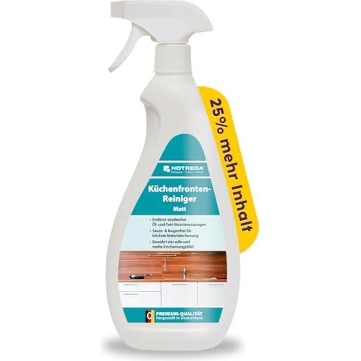 HOTREGA® Küchenfronten-Reiniger, materialschonender Intensivreiniger für matte Oberflächen, säure- und laugenfrei, 750 ml – Bild 1