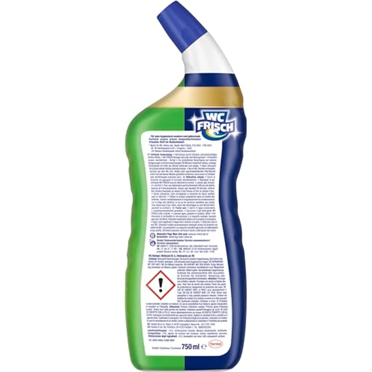 WC Frisch Kraft Aktiv WC-Reiniger Gel Lemon 750ml – Anti-Kalk-Formel, frischer Duft, recycelte Flasche, einfache WC-Rand-Anwendung – Bild 4