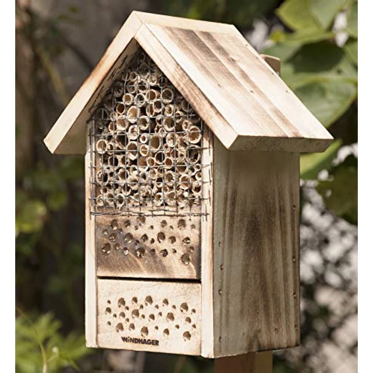 Windhager Insektenhotel ZUR POST, Insektenhaus Nistplatz Brutplatz, Schutz für viele nützliche Insekten, aus Massivholz, braun, 06971 – Bild 2