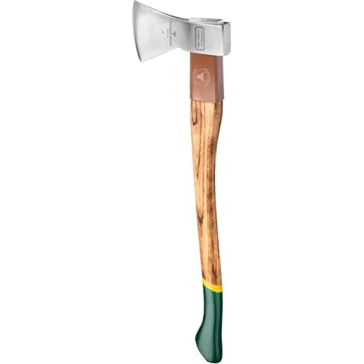 Ochsenkopf Limited-Edition-Forstaxt OX 620 H-1257-LTED, nummeriert auf 1.000 Stück, handgefertigt in Deutschland, Hickory-Stiel, Kuhfuß in Moosgrün und Signalgelb, in hochwertiger Holzkiste, Sammlerstück – Bild 4