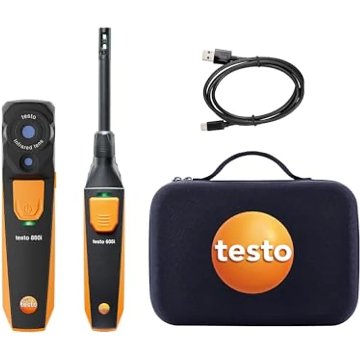 Testo 860i Schimmel-Set, Luftfeuchtemessgerät mit Wärmebildkamera und Hygrometer, 0% rF - 100% rF, inklusive Transporttasche