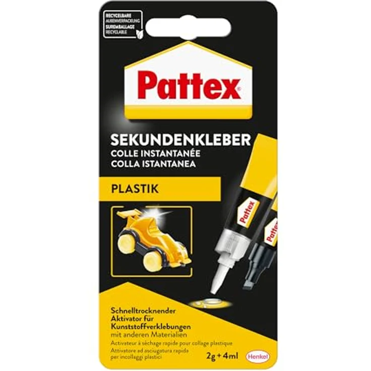 Pattex PSA1C Sekundenkleber Plastix 2g und 4ml - Preisvergleich – Bild 2