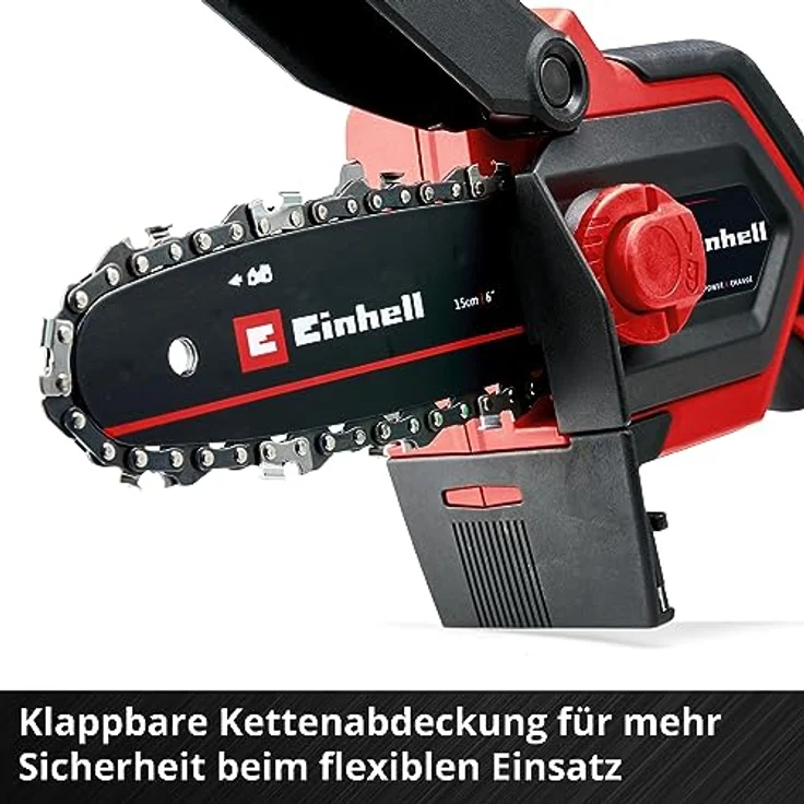 Einhell Akku-Kettensäge GE-PS 18/15 Li BL Kit, handlich mit 15,8 cm Schwertlänge, Bürstenloser Motor und 2,5 Ah Akku im Set – Bild 9