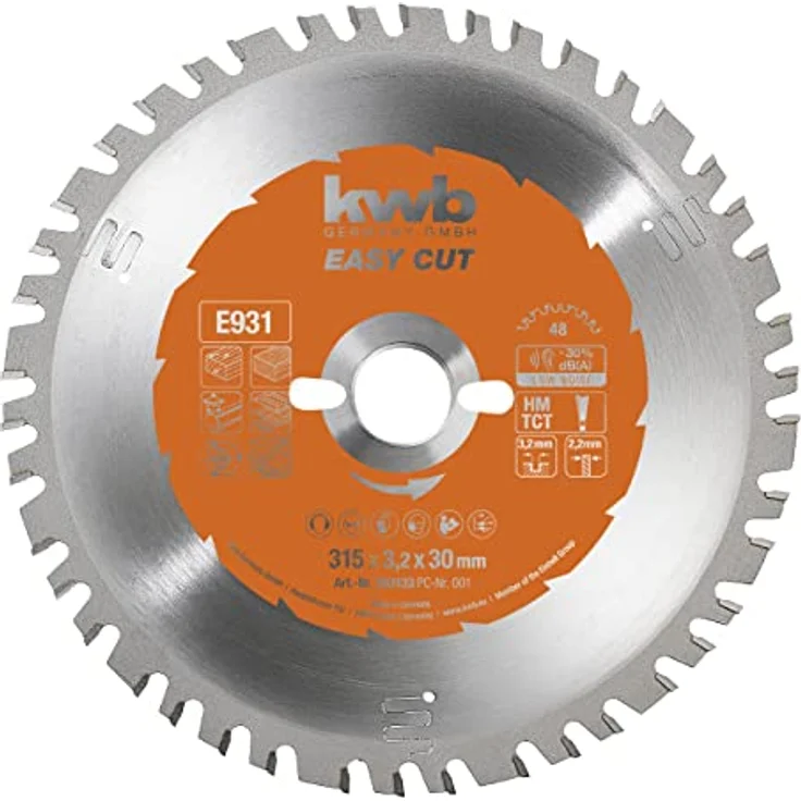 kwb Easy-Cut Allzweckblatt für Kapp- und Gehrungssägen 593133 (315 x 30 mm, 48 Zähne, Spezial-Wechselzahn) – Bild 2