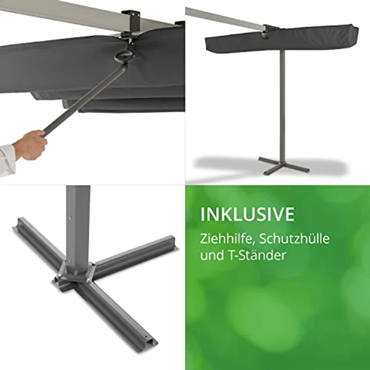 Leco Standmarkise "WAVED" 4 x 2,5 x 2,20 m, faltbarer Sonnenschutz aus rostfreiem Aluminium mit verstellbarem Dach – Bild 6
