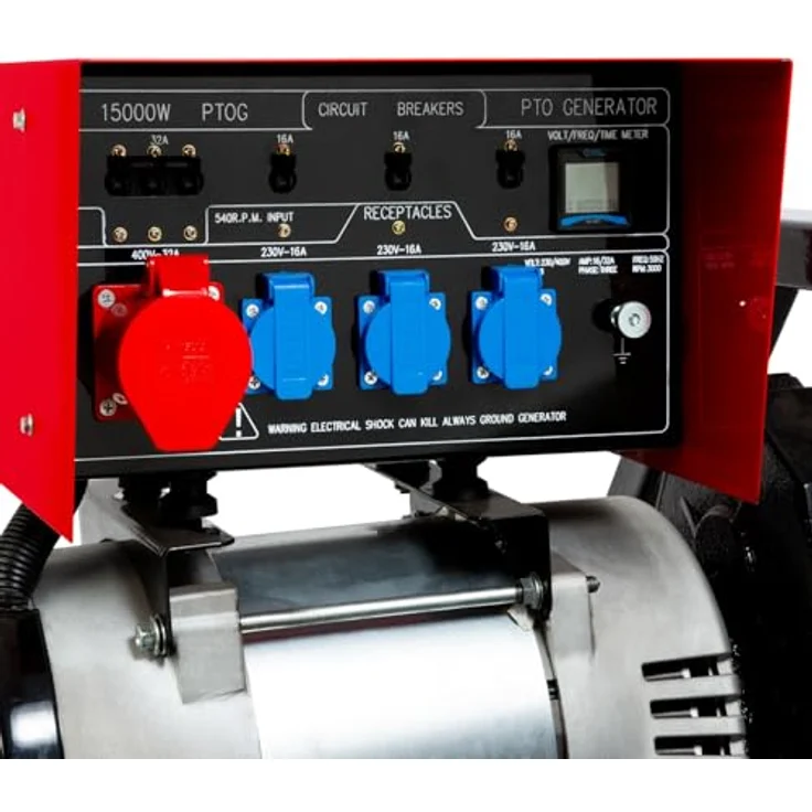EBERTH Zapfwellengenerator 18,75 kVA, Notstromaggregat AVR, 3x230V / 1x400V IP44, Zapfwelle 1-3/8" 6 Zähne, 3-Punkt Aufhängung, robust und leistungsstark – Bild 5