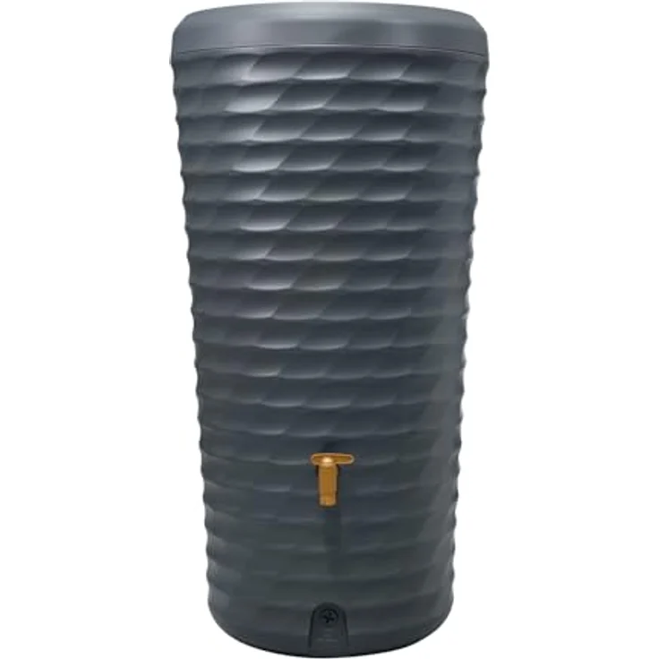 4rain Jolie 2in1 Regenspeicher Regentonne 230 Liter Graphite Grey, Wasserbehälter mit Pflanzschale und Auslaufhahn – 100% recyclebar, Made in Germany – Bild 1