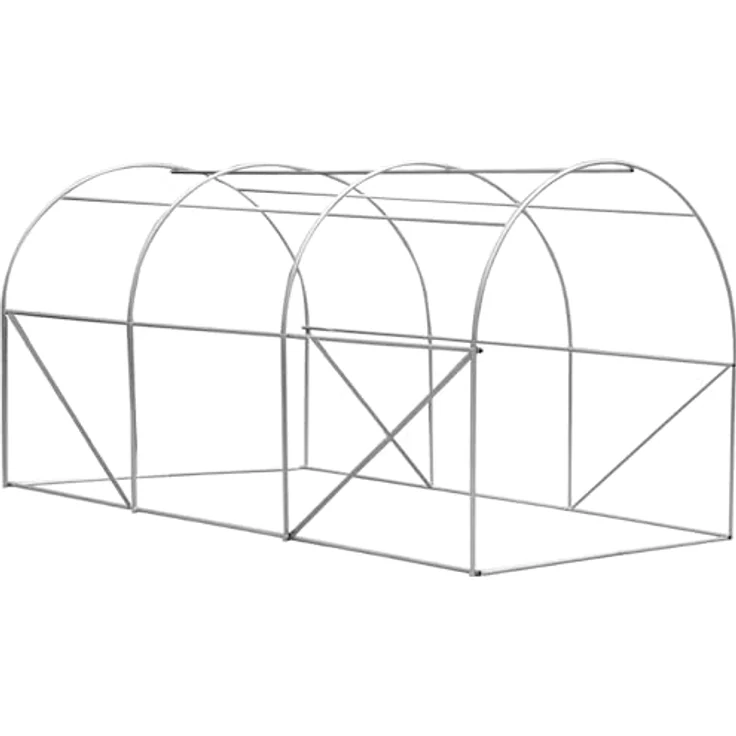SPRINGOS Folientunnel Bogendach Fenster Gewächshaus 200 x 300 x 200 cm, UV-Schutz, belüftbar, grün – Bild 5