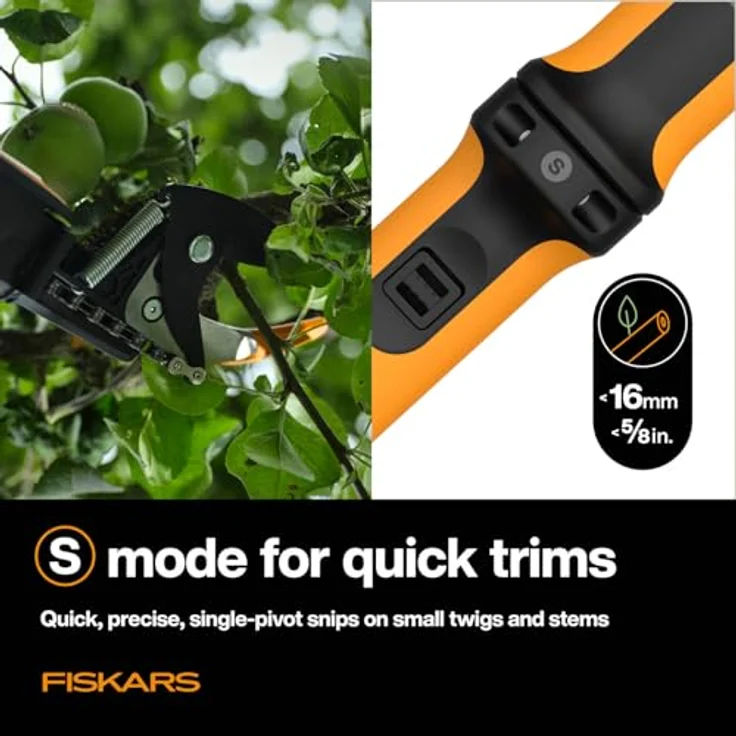 Fiskars X-Series DualAction Schneidgiraffe UPX96, 2-in-1-Modus, teleskopierbar bis 6 m, 230° drehbarer Kopf, eignet sich für Äste bis Ø 32 mm, Schwarz/Orange, 1084164 – Bild 5