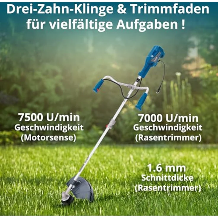 Könner & Söhnen Elektro-Rasentrimmer KS BCT-1400, 1.400 W, Schnittbreite Faden 42 cm, Schnittbreite Messer 25,5 cm, ergonomisch und leicht – Bild 4