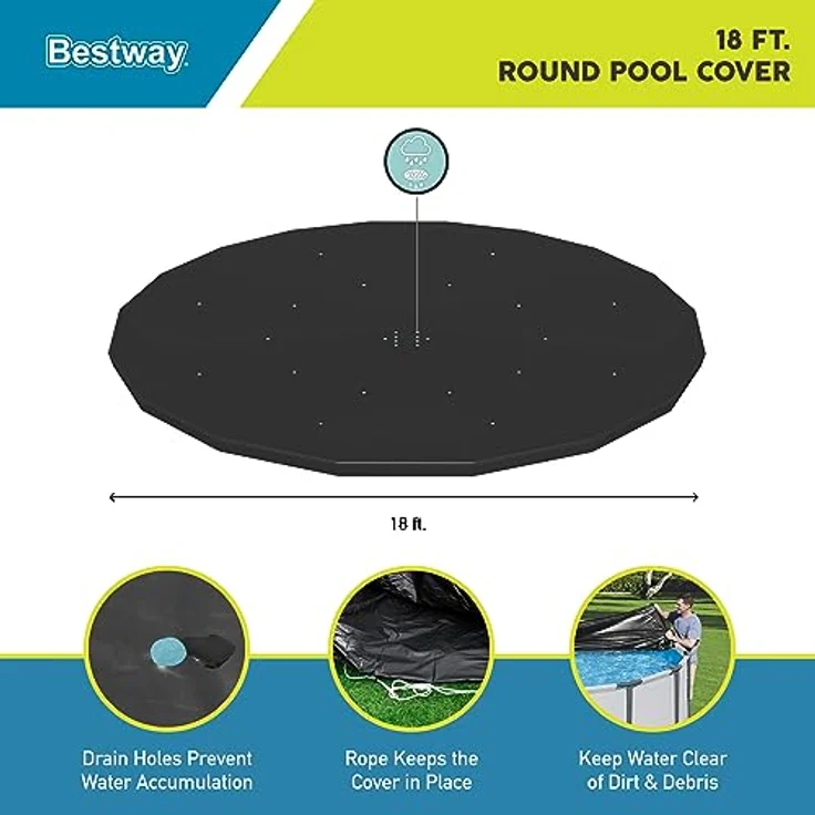 Bestway Abdeckplane, für Frame Pool Ø549 cm und Stahlwand Pool Ø549 cm – Bild 2