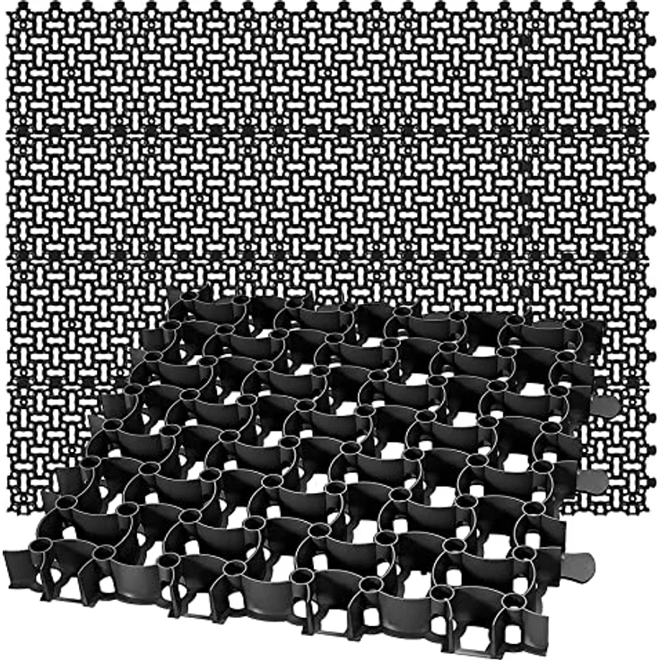 BigDean 20x Rasengitter Paddockplatte SCHWARZ 50x50 cm Reitplatzmatten Rasenmatten Rasenwaben Kiesgitter Parkplatzrasen 5 m² - Preisvergleich – Bild 1