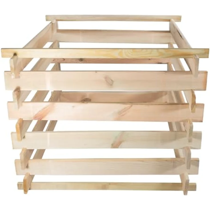NATIV Komposter Garten, Holzkomposter Stecksystem, 88 x 88 x 73 cm, zertifiziertes Holz, 400 Liter Kapazität – Bild 2