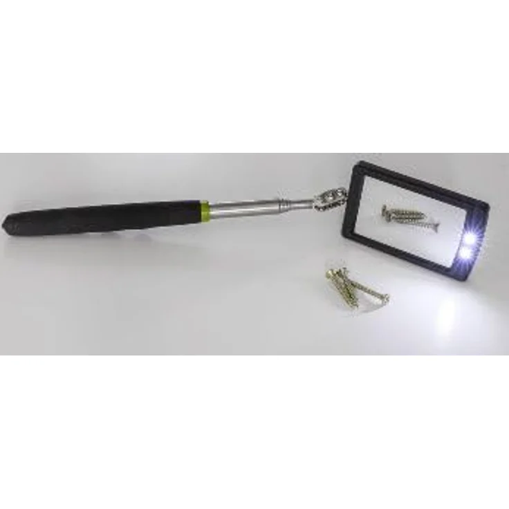 Teleskop Spiegel mit LED Beleuchtung Gesamtlänge 28,5-87,5cm Spiegel 65x40mm – Bild 3