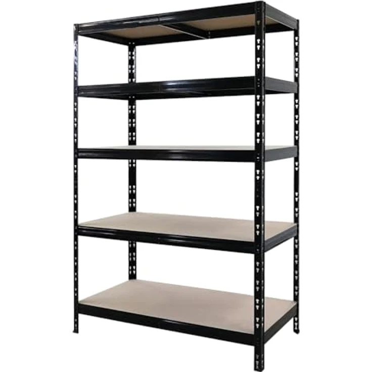Proregal Schwerlastregal Mega Deal Tiger, 180 x 120 x 60 cm, Traglast 265 kg pro Boden, 5 Fachböden, schwarz, Steckmontage – Bild 7