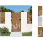 vidaXL Gartentor 85x200 cm Cortenstahl Gras-Design Abschließbar Zauntor, Rostig