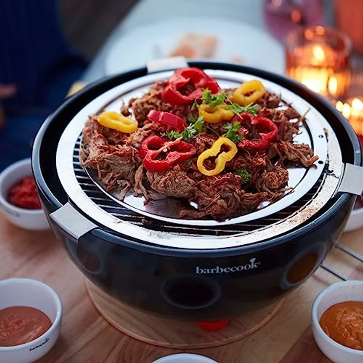 Barbecook Joya Holzkohlegrill Tischgrill geeignet für Balkon als Outdoor Camping-Grill, Schwarz – Bild 2