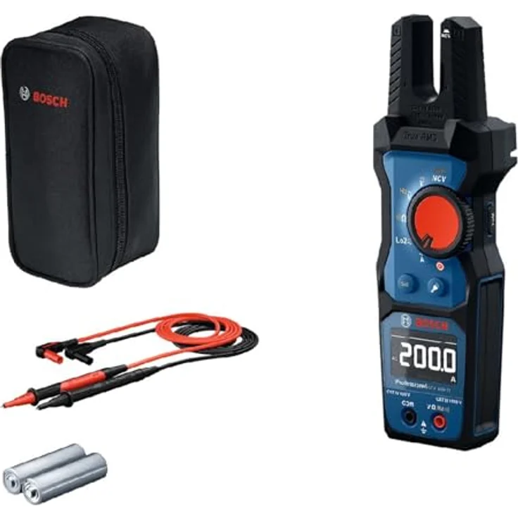Bosch Professional GFM 1000-15, Digital-Stromzangen-Multimeter bis 1.000 V, Blau/Schwarz, True RMS, IP54, integrierter NCV – Bild 1