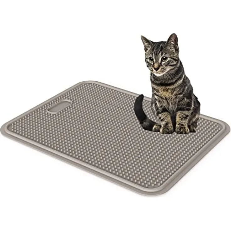 Katzenklo Matte Katzenstreu Katzentoilette Vorleger Unterleger Auffangmatte Grau Zaubermatte Vorlegematte
