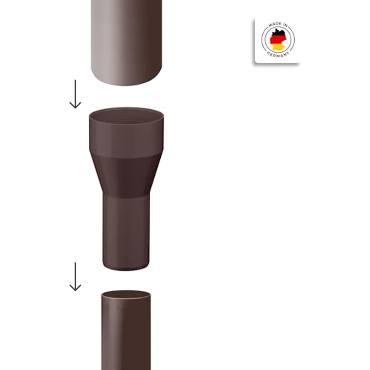 INEFA Fallrohr Reduzierstück PVC DN 75/50, witterungsbeständig, dunkelbraun, für Dachentwässerung – Bild 3