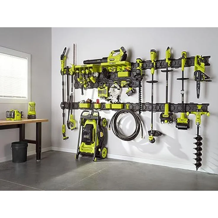 RYOBI LINK Aufbewahrungssystem RSL2WR-2, Modularer Wandträger 2er-Set, 84 cm, bis zu 34 kg pro 30 cm, kompatibel mit Aufbewahrungsboxen – Bild 5