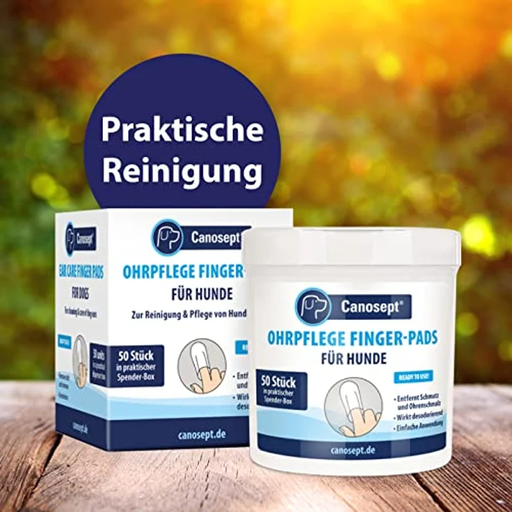 Canosept Ohrpflege Finger-Pads f.Hunde 50 St Pads - Reinigung und Pflege für Hundeohren, desodorierend - Canosept – Bild 2